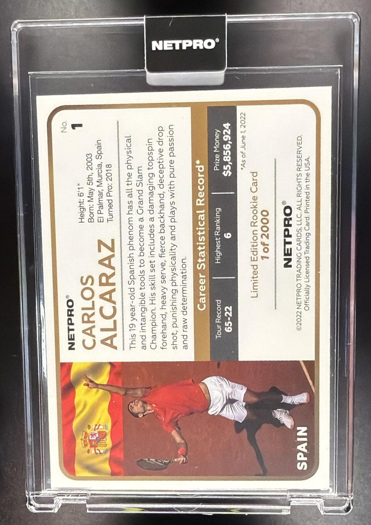 2022 Netpro Collection Carlos Alcaraz /2000