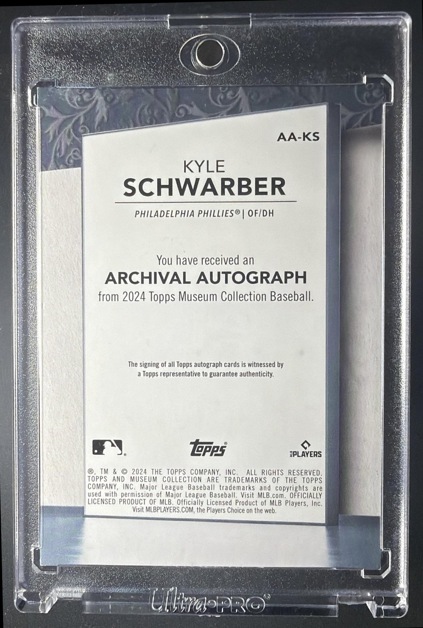 2024 Topps Museum Collection Kyle Schwarber #AA-KS Archival Auto /299