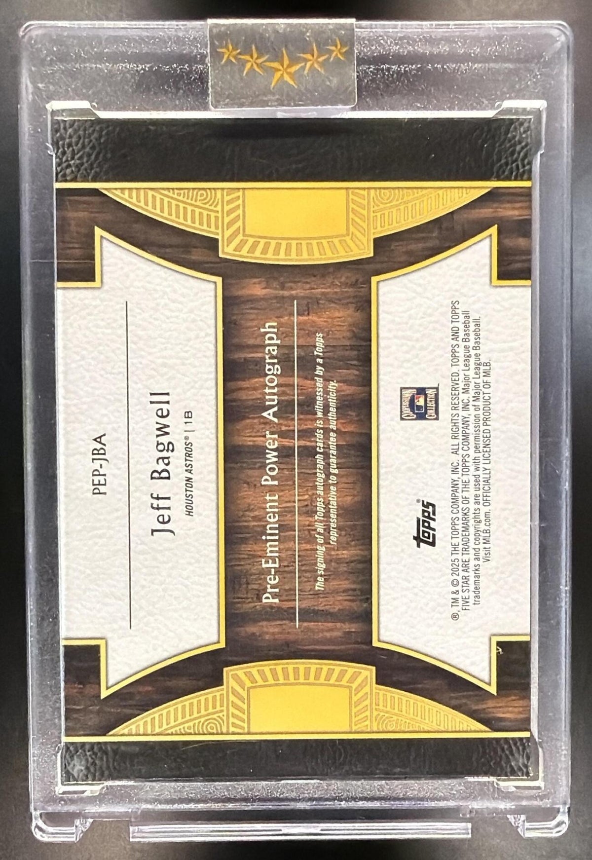 2025 Topps Five Star Jeff Bagwell #PEP-JBA Pre-Eminent Power 23/25 Auto