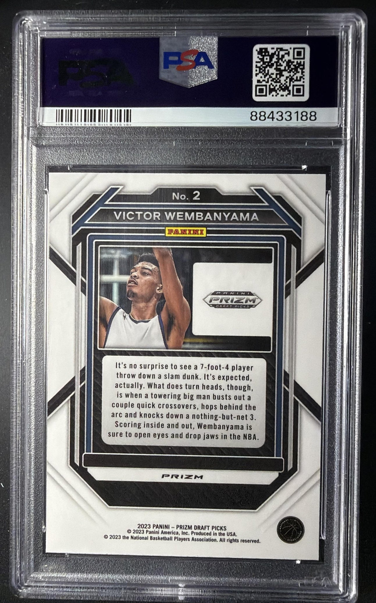 2023-24 Panini Prizm Draft Picks Victor Wembanyama #2 Red Ice RC PSA 10