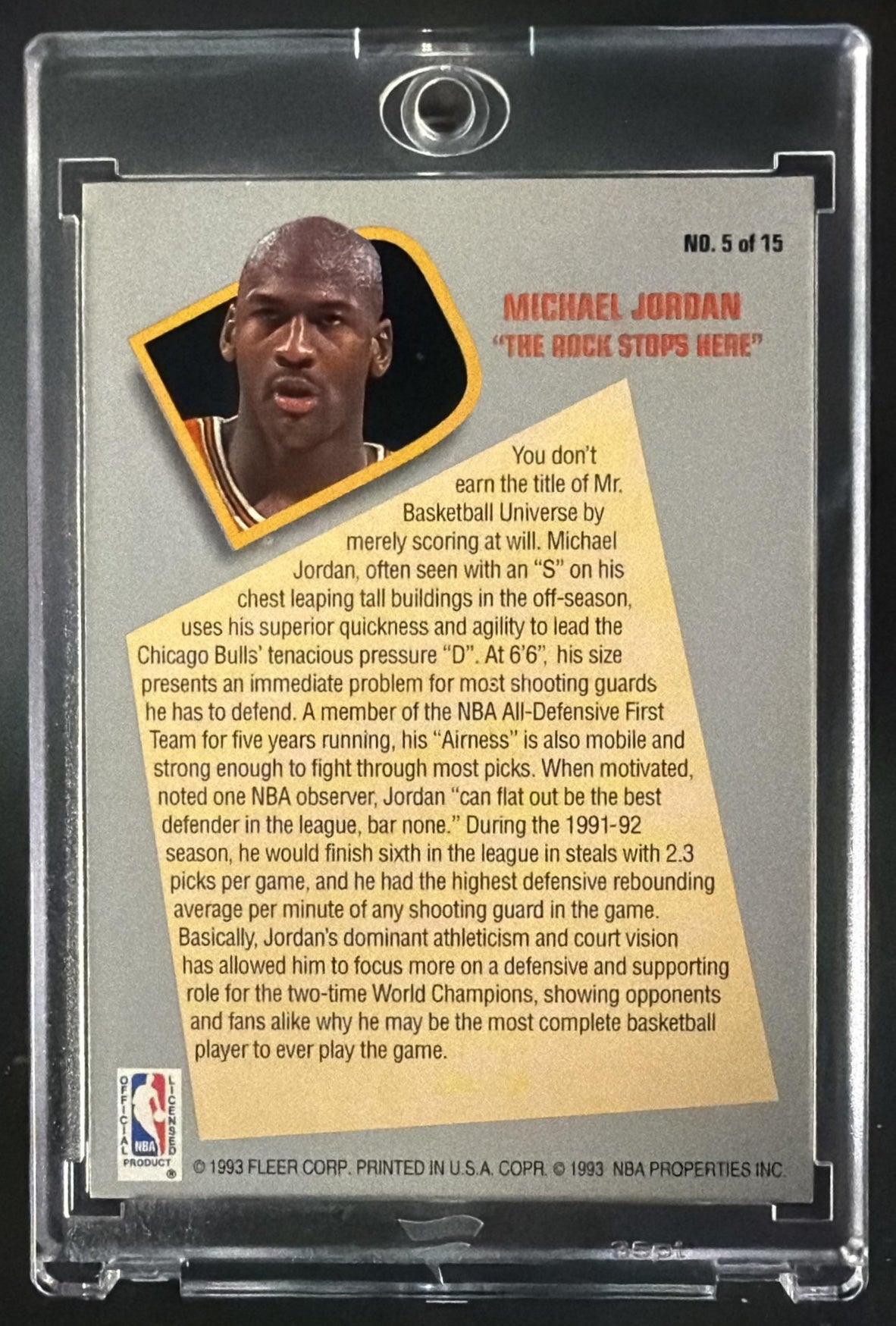 1992-93 Fleer Michael Jordan #5 All Stars Total D