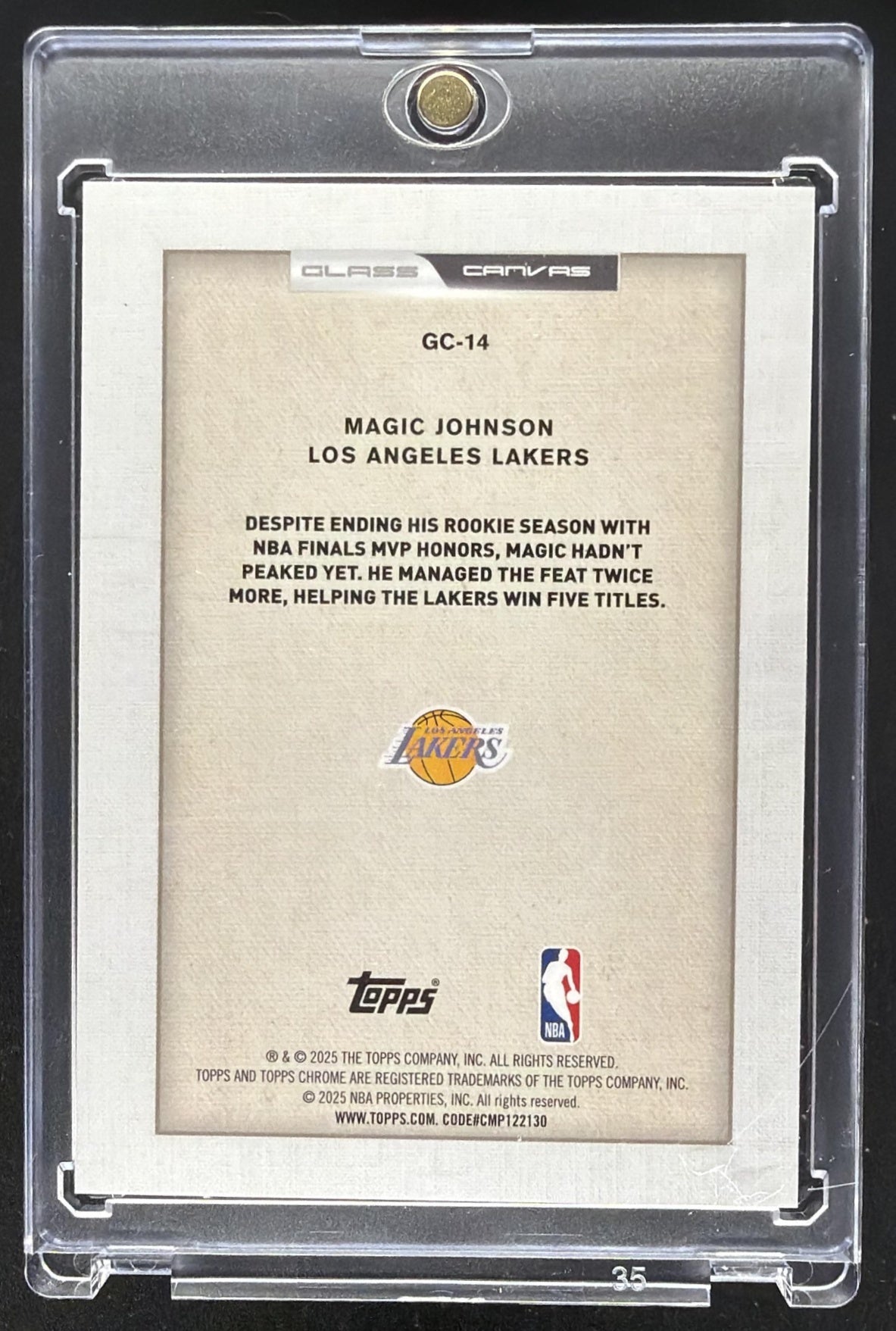 2025-26 Topps Chrome Magic Johnson #GC-14 Glass Canvas SSP