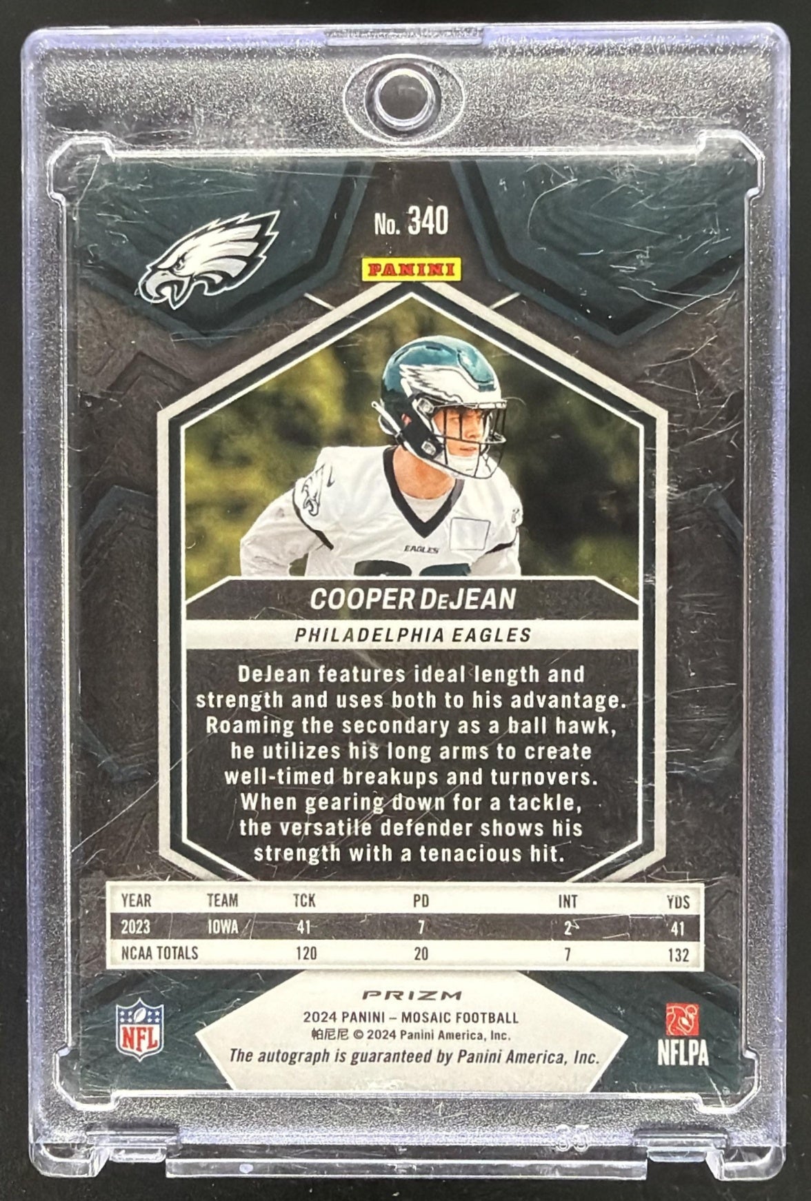 2024 Panini Mosaic Cooper DeJean #340 Rookie Auto RC