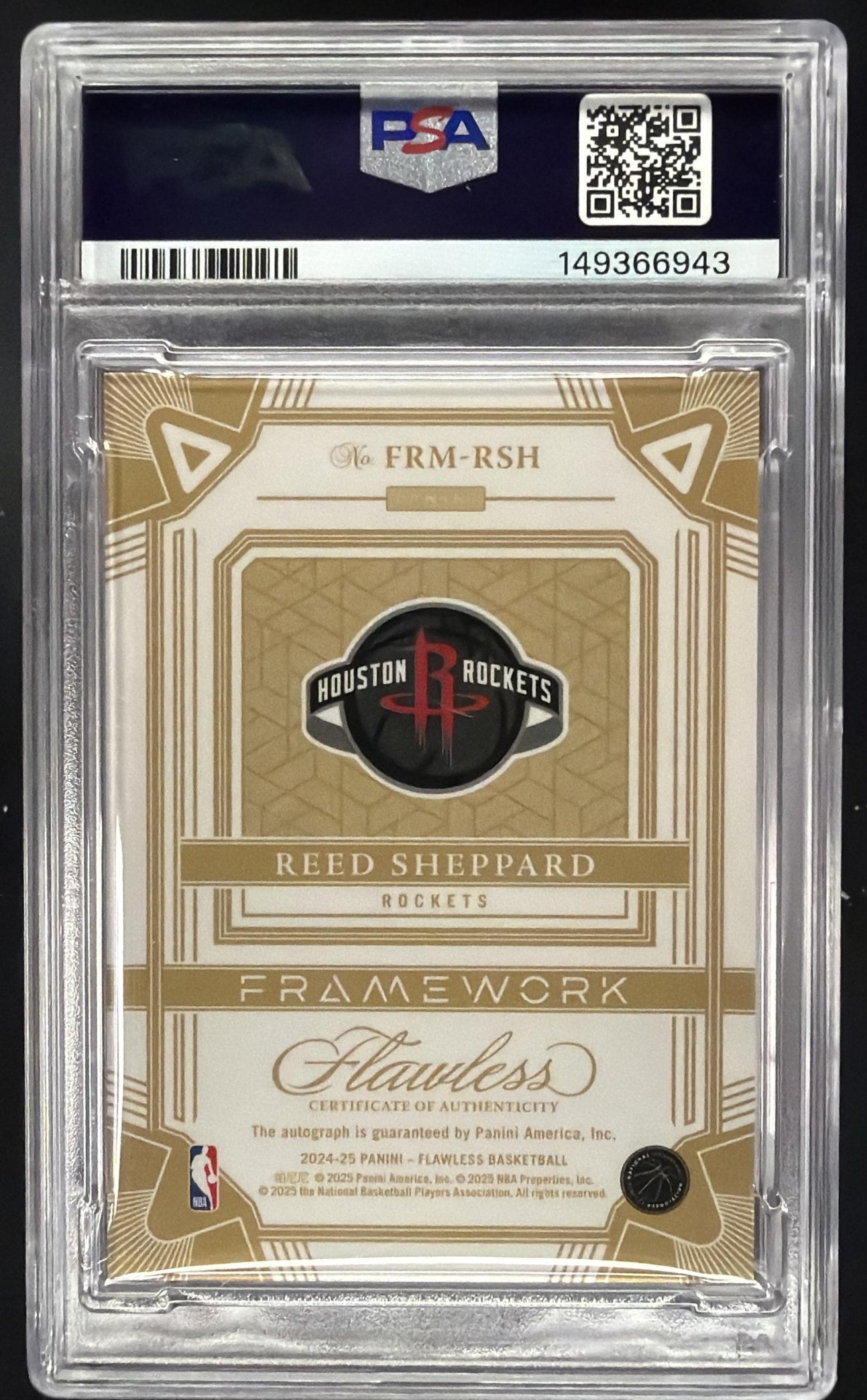 2024 Panini Flawless Reed Sheppard #3 Auto Sapphire /8 RC PSA 8