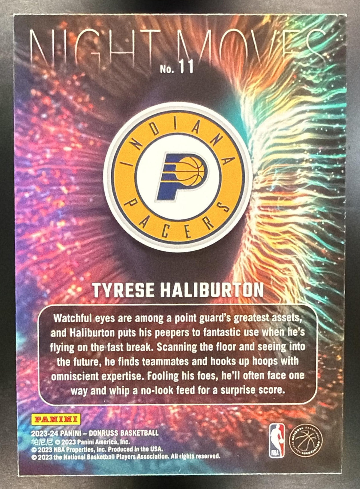 2023-24 Panini Donruss Tyrese Haliburton #11 Night Moves