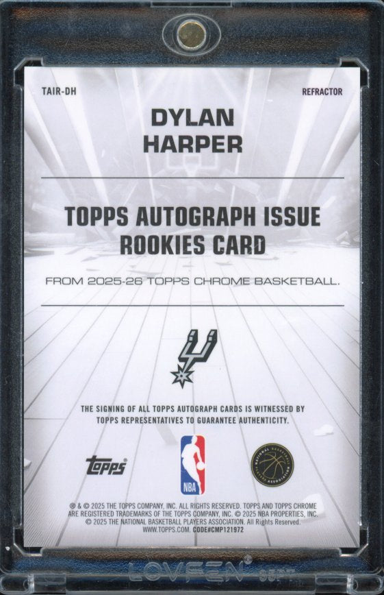 2025-26 Topps Chrome Dylan Harper Rookie Auto Refractor