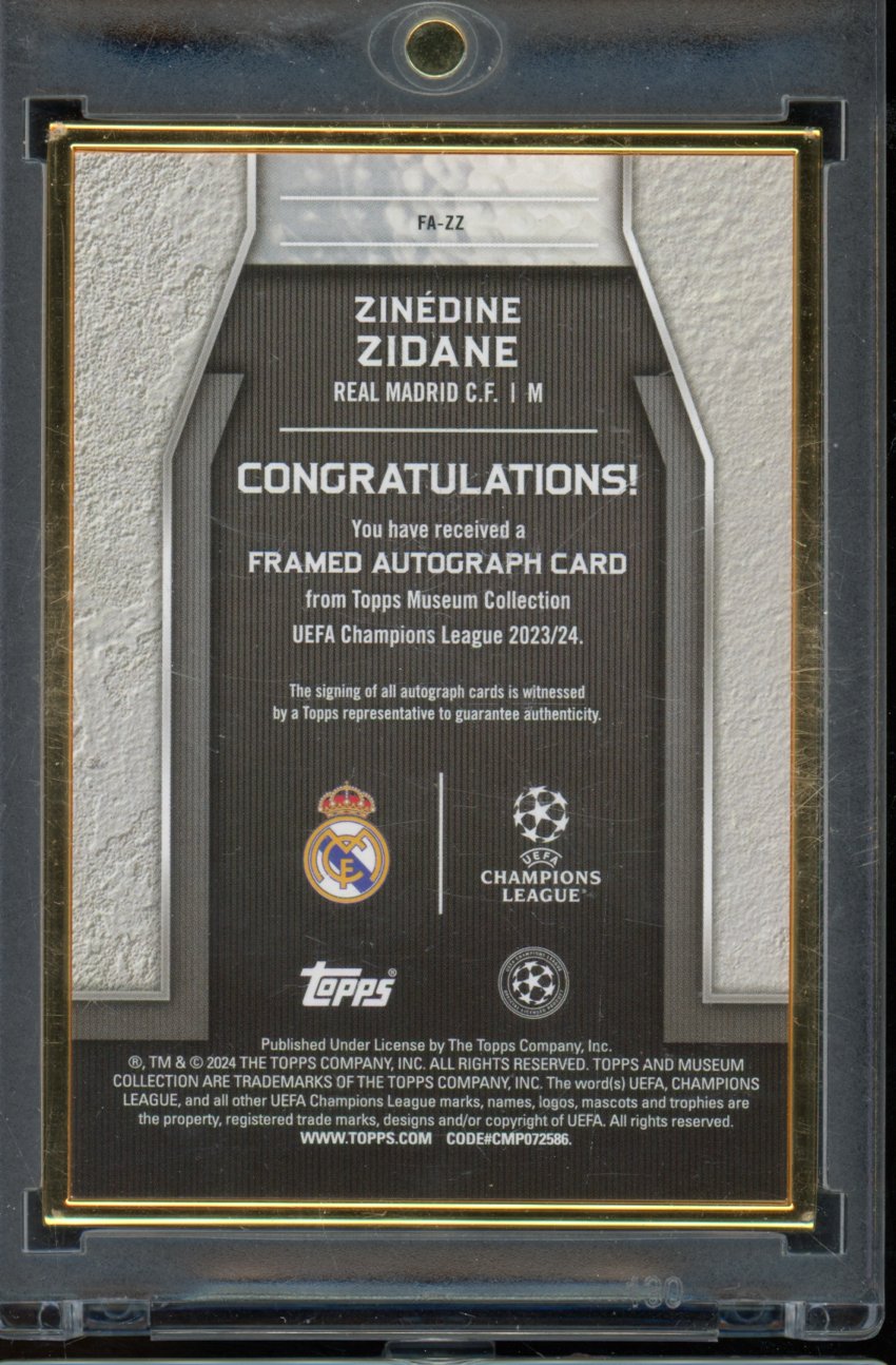 2024 Topps Museum Zinedine Zidane Auto /10