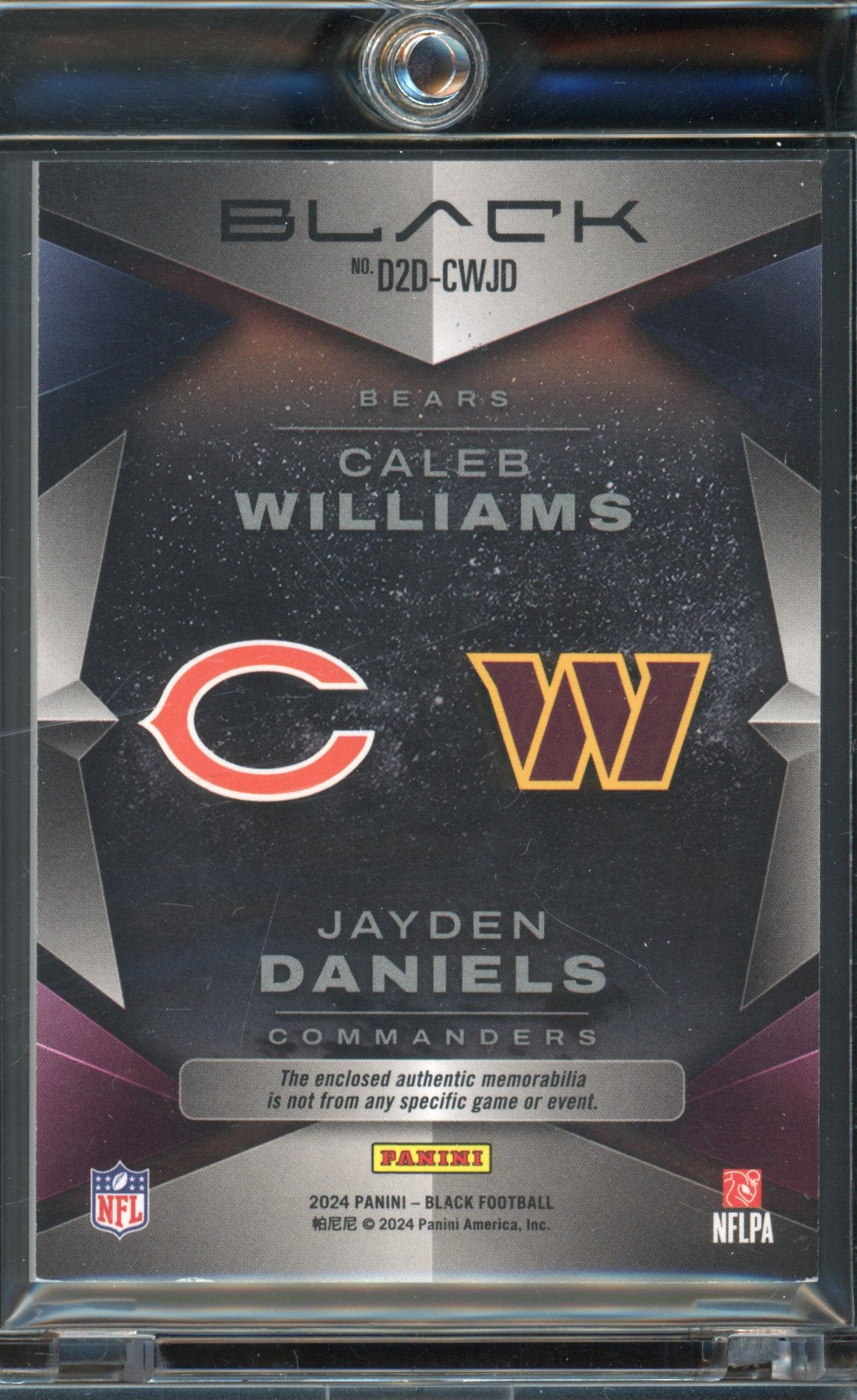 2024 Black Jayden Daniels Caleb Williams Dual Patch Laundry Tag 11/50 RC