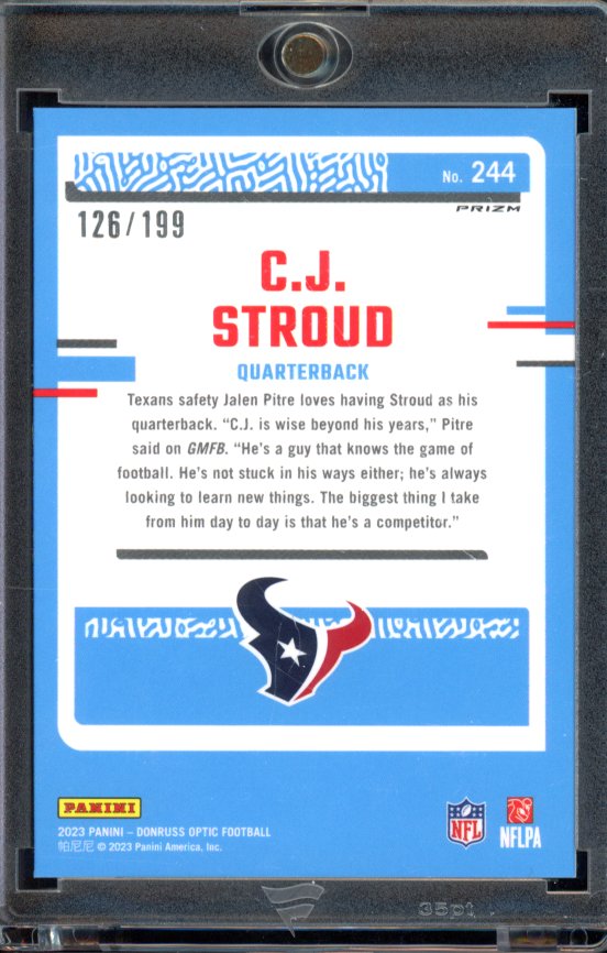 2023 Optic CJ Stroud Blue Optic Rookie /199