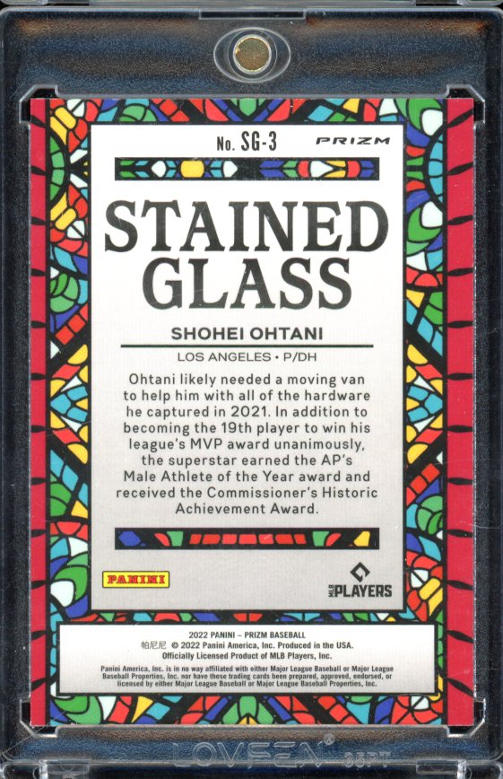 2022 Prizm Shohei Ohtani Stained Glass Red White & Blue SP