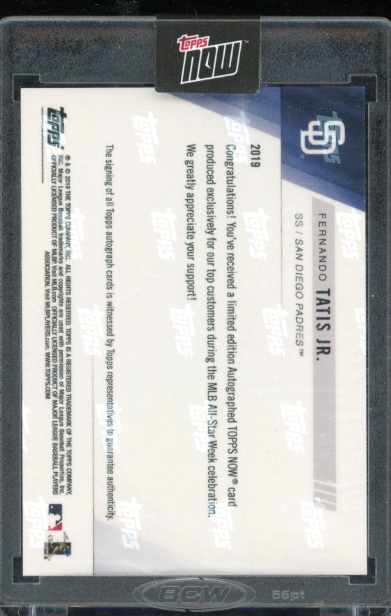 2019 Topps Now Fernando Tatis Jr Platinum Rookie Auto