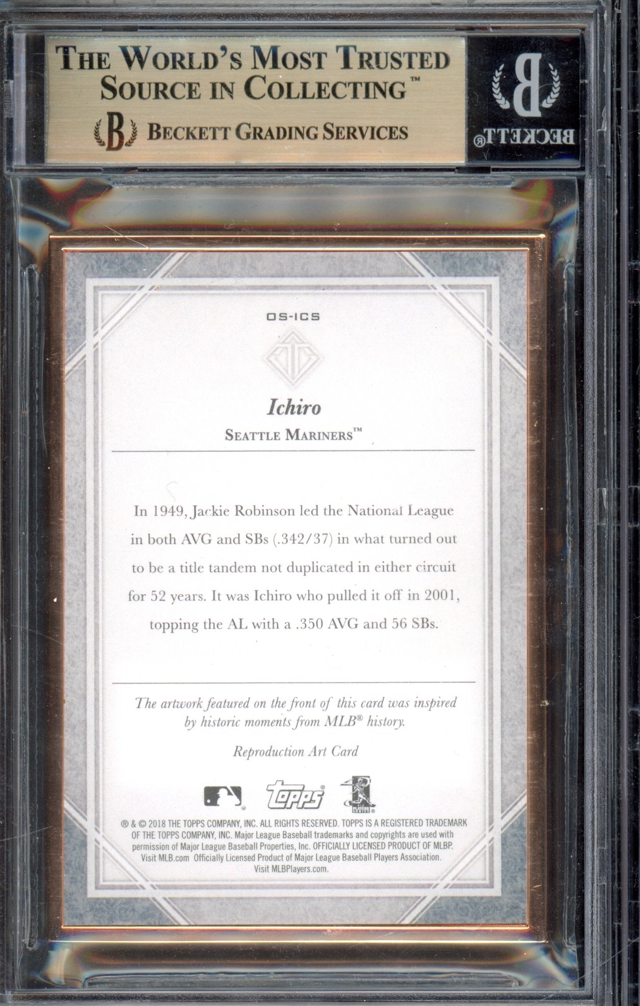 2018 Transcendent Ichiro Origins Sketch Reproduction Gold Frame 20/83 BGS 9.5