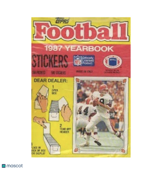 1987 Topps Football Yearbook Sticker Box