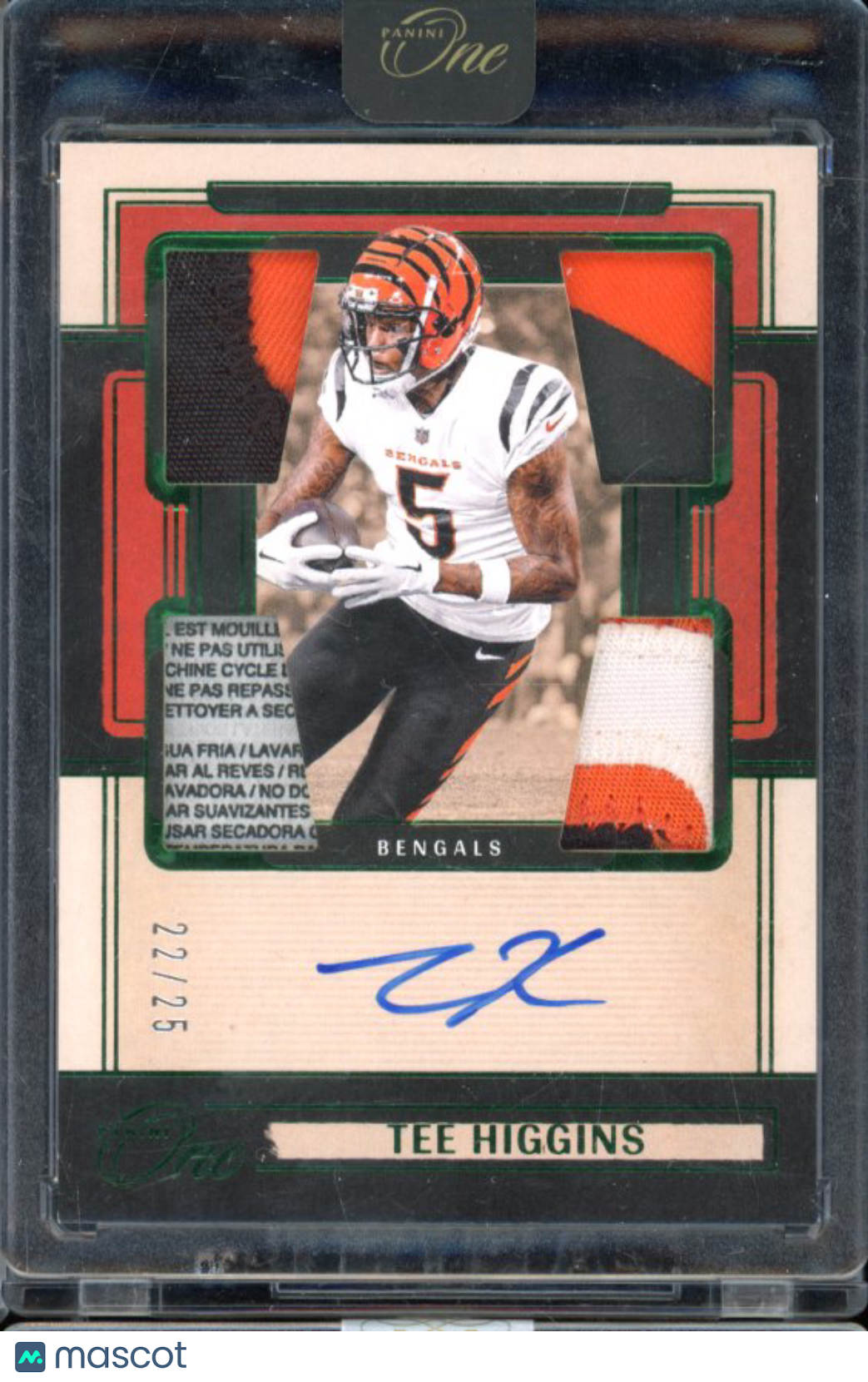 2024 Panini One Tee Higgins Patch Auto /25