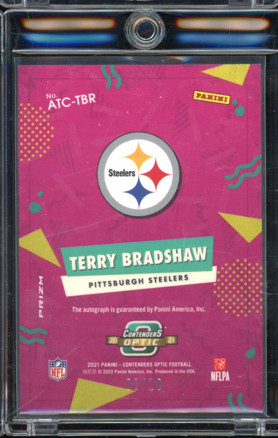 2021 Contenders Optic Terry Bradshaw All Time Contenders Gold /10 Auto