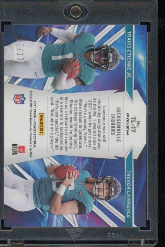 2021 Playoff Travis Etienne Trevor Lawrence Thunder & Lighting Rookie /10 Gold