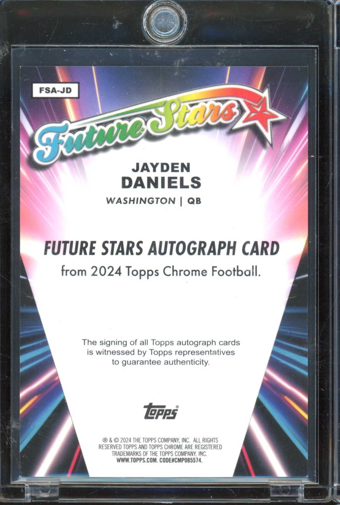 2024 Topps Chrome Jayden Daniels Future Stars Green Auto 04/99