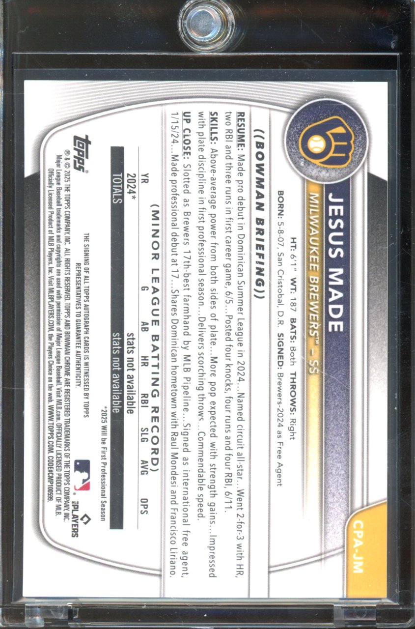 2025 Bowman Chrome Jesus Made 1st Auto