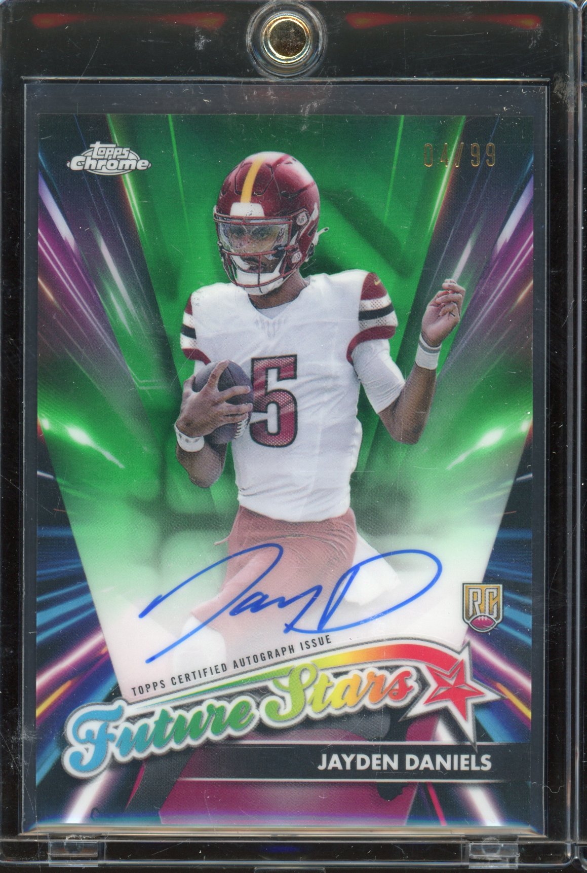 2024 Topps Chrome Jayden Daniels Future Stars Green Auto 04/99