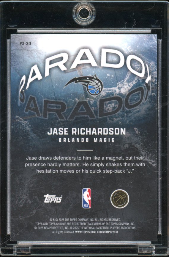 2025-26 Topps Chrome Jase Richardson Paradox Case Hit Rookie