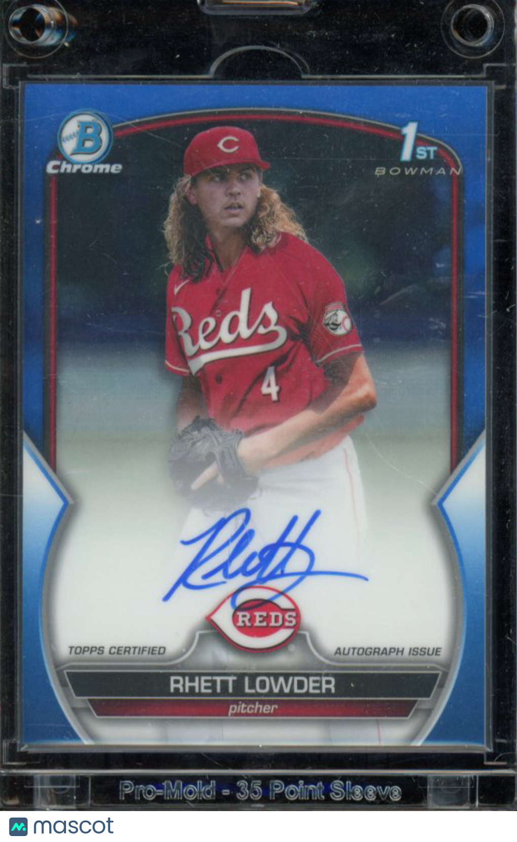 2023 Bowman Chrome Rhett Lowder Blue 1st Auto /150