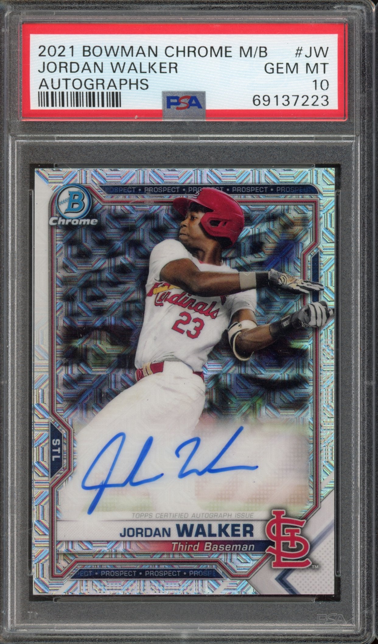 2021 Bowman Chrome Mega Box Jordan Walker Auto PSA 10