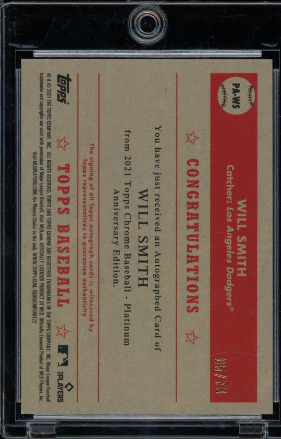 2021 Topps Platinum Will Smith Auto /70