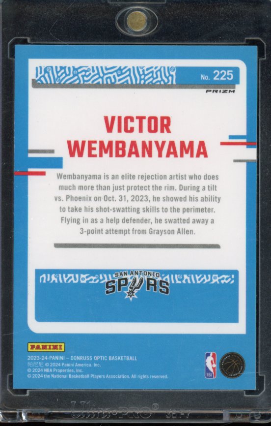 2023-24 Optic Victor Wembanyama Checkerboard Rookie