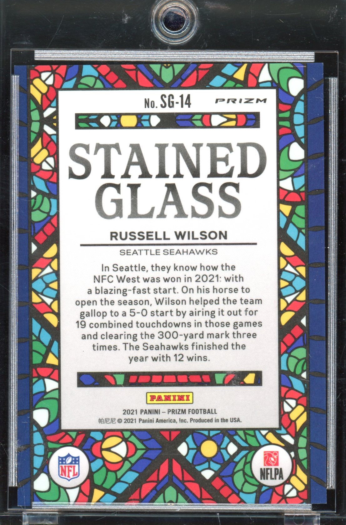 2021 Prizm Russell Wilson Stained Glass Case Hit SSP