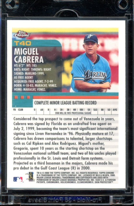 2000 Topps Chrome Traded Miguel Cabrera Rookie