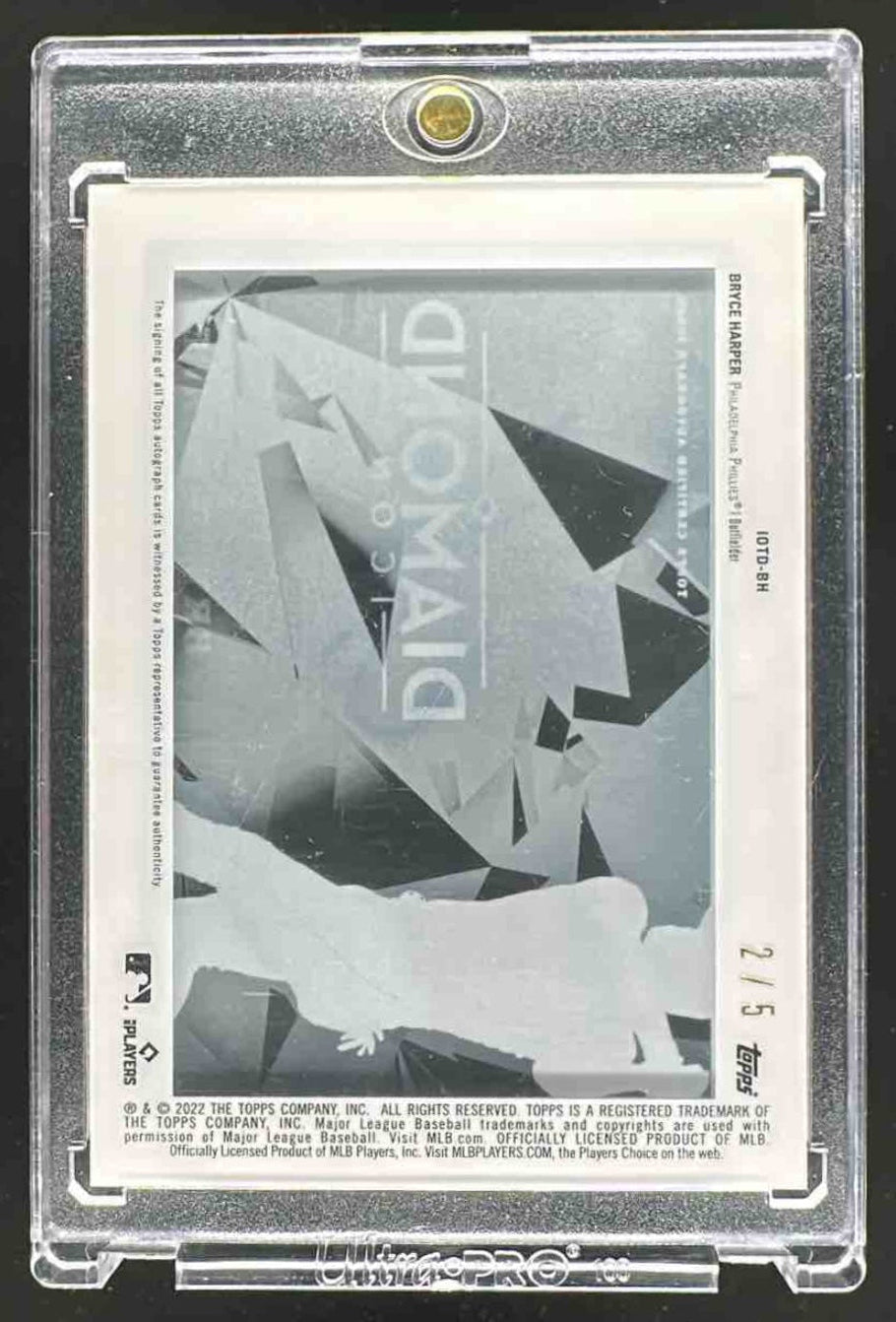2022 Topps Diamond Icons Bryce Harper #IOTD-BH of the Auto Black 2/5 Phillies