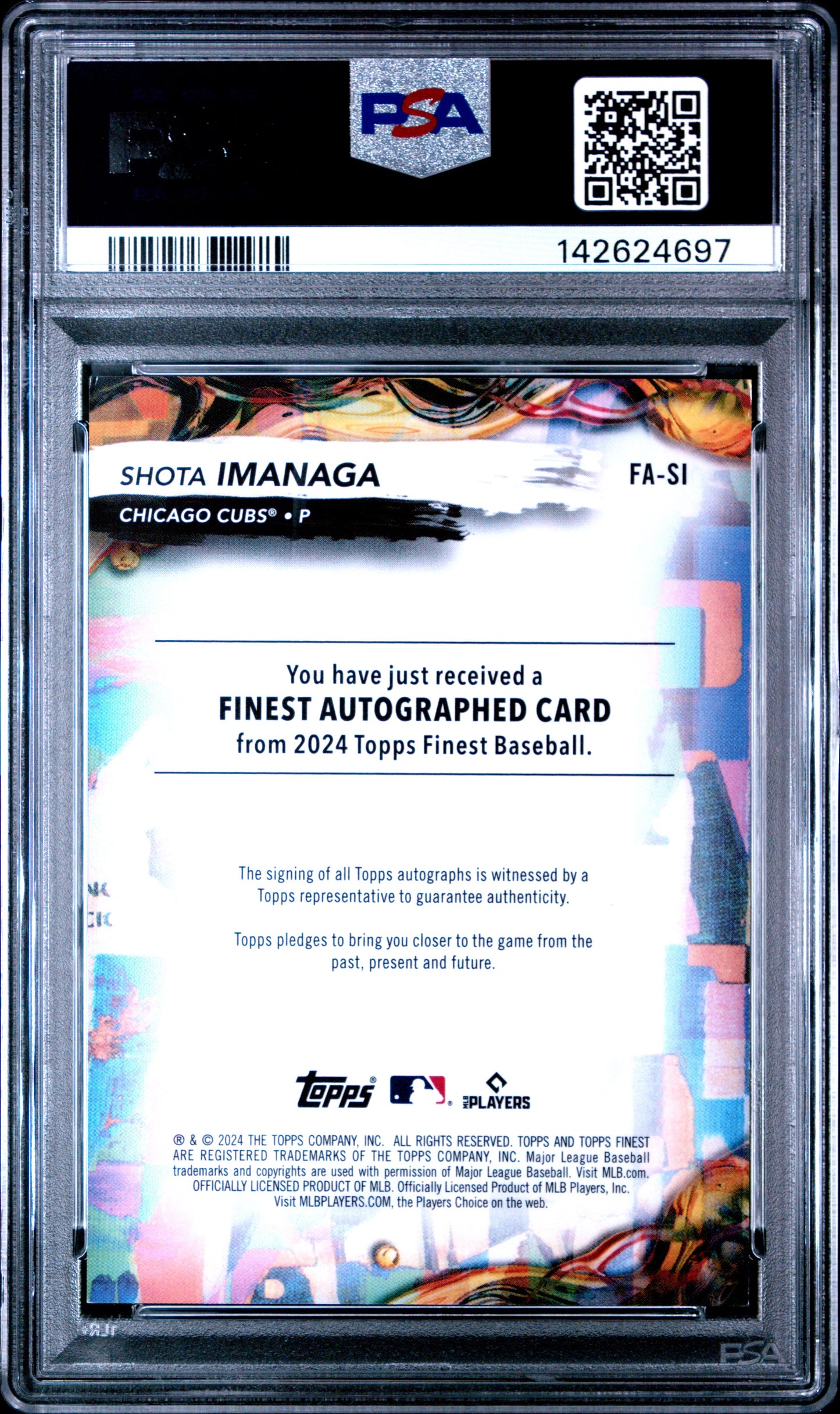 2024 Finest Shota Imanaga Black Rookie Auto /10 PSA 8