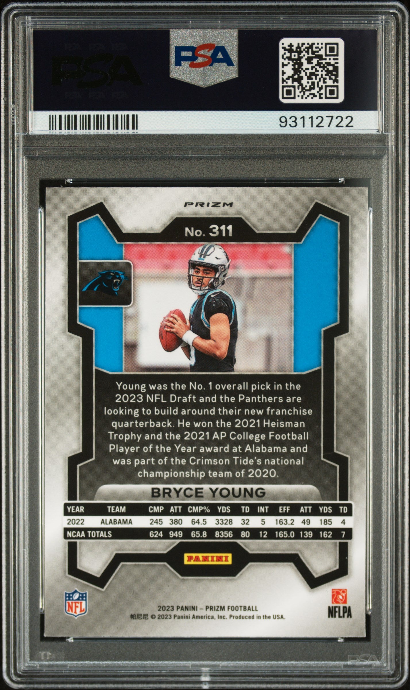 2023 Prizm Bryce Young Silver Rookie PSA 10