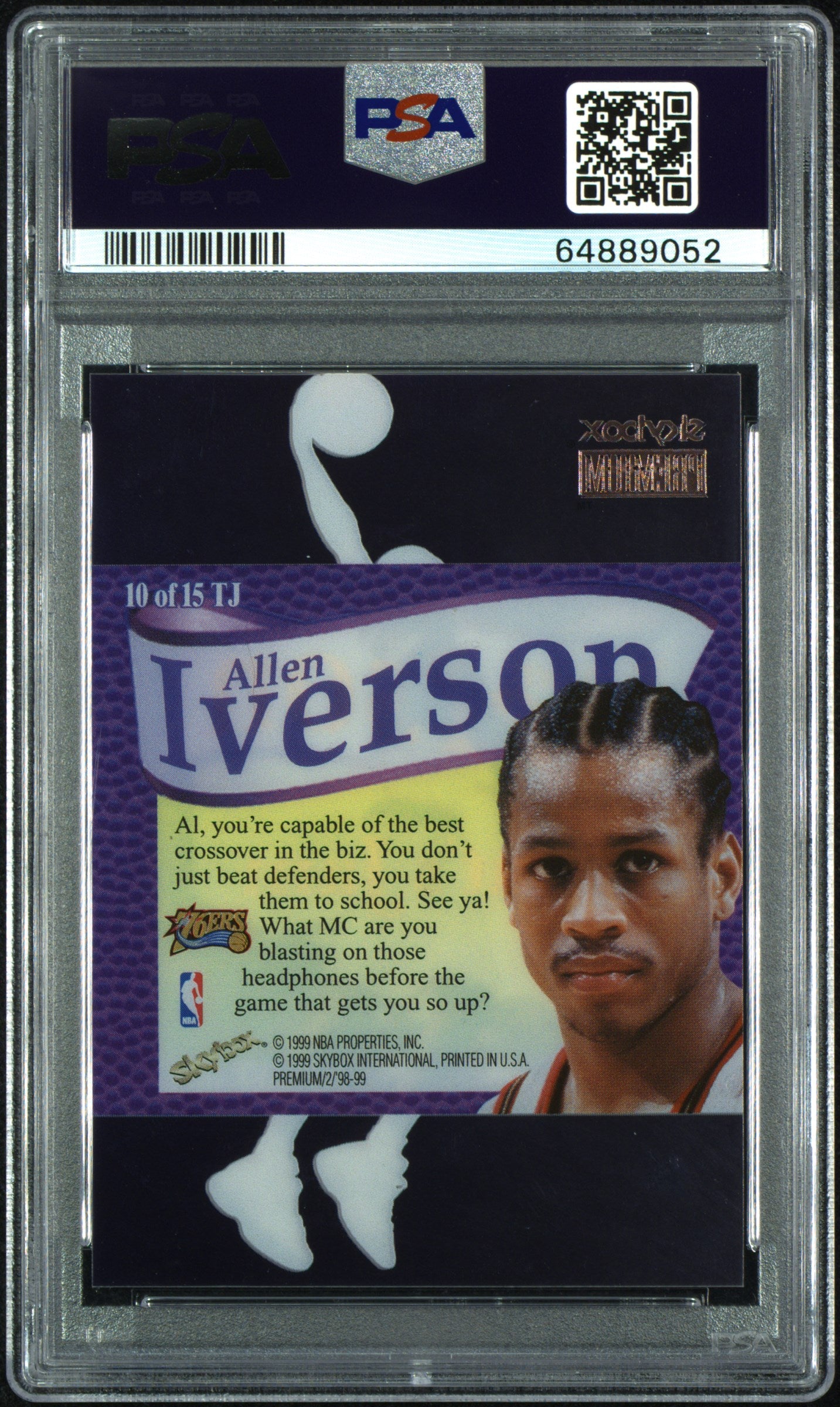 1998 Skybox Premium Allen Iverson That's Jam PSA 8