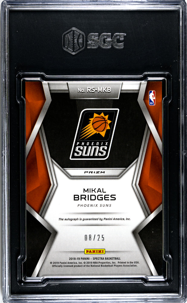2018-19 Spectra Mikal Bridges Pink Rookie Auto /25 SGC 9.5/10