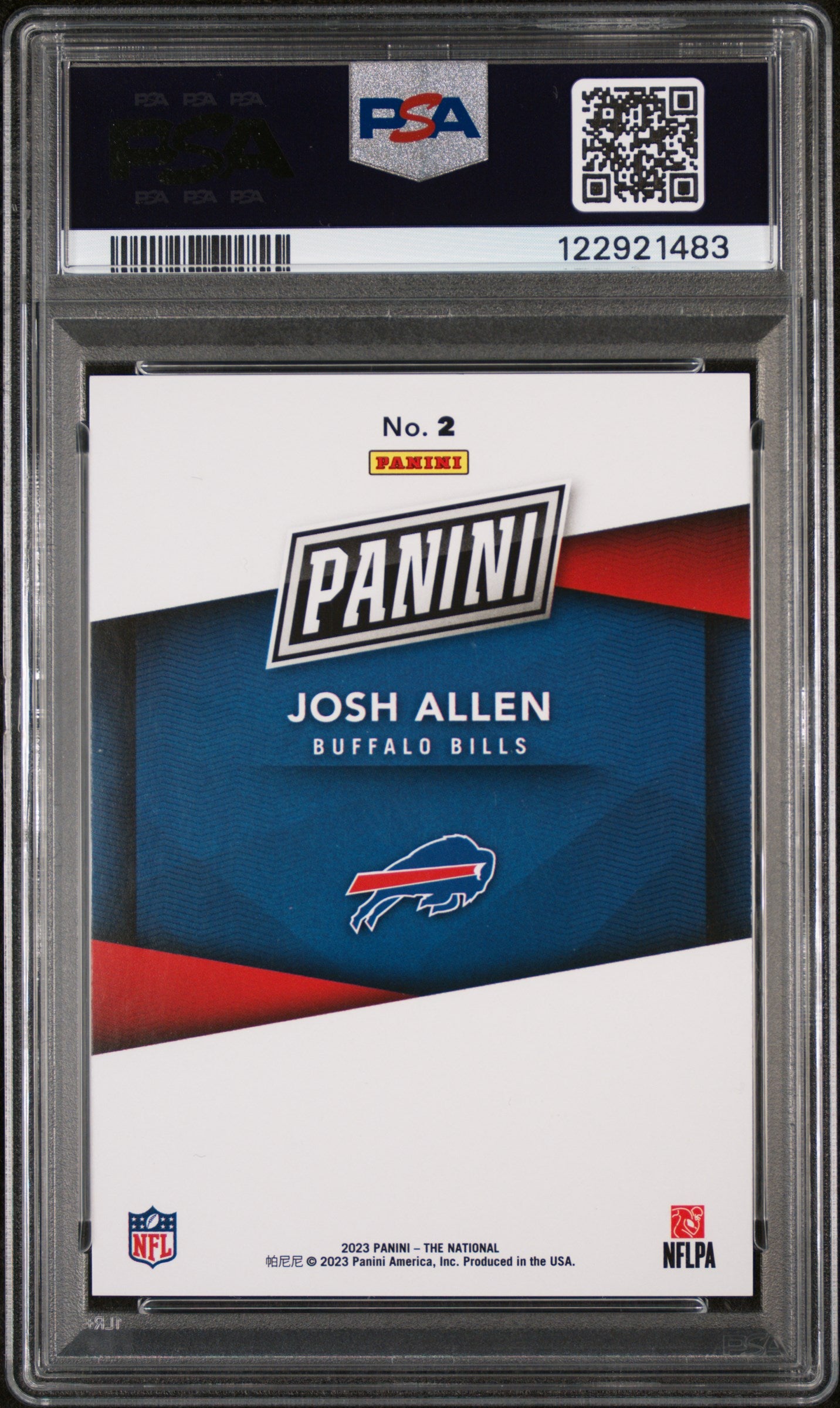 2023 Panini National Convention Silver Josh Allen #2 Gold 5/10 PSA 10
