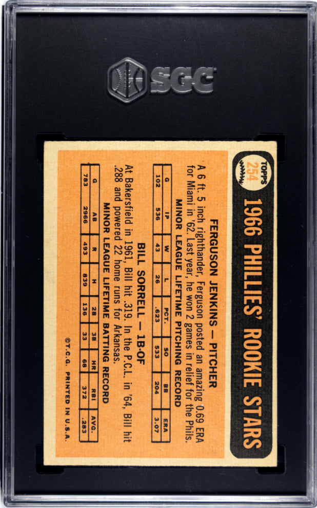 1966 Topps Ferguson Jenkins Rookie SGC 4.5