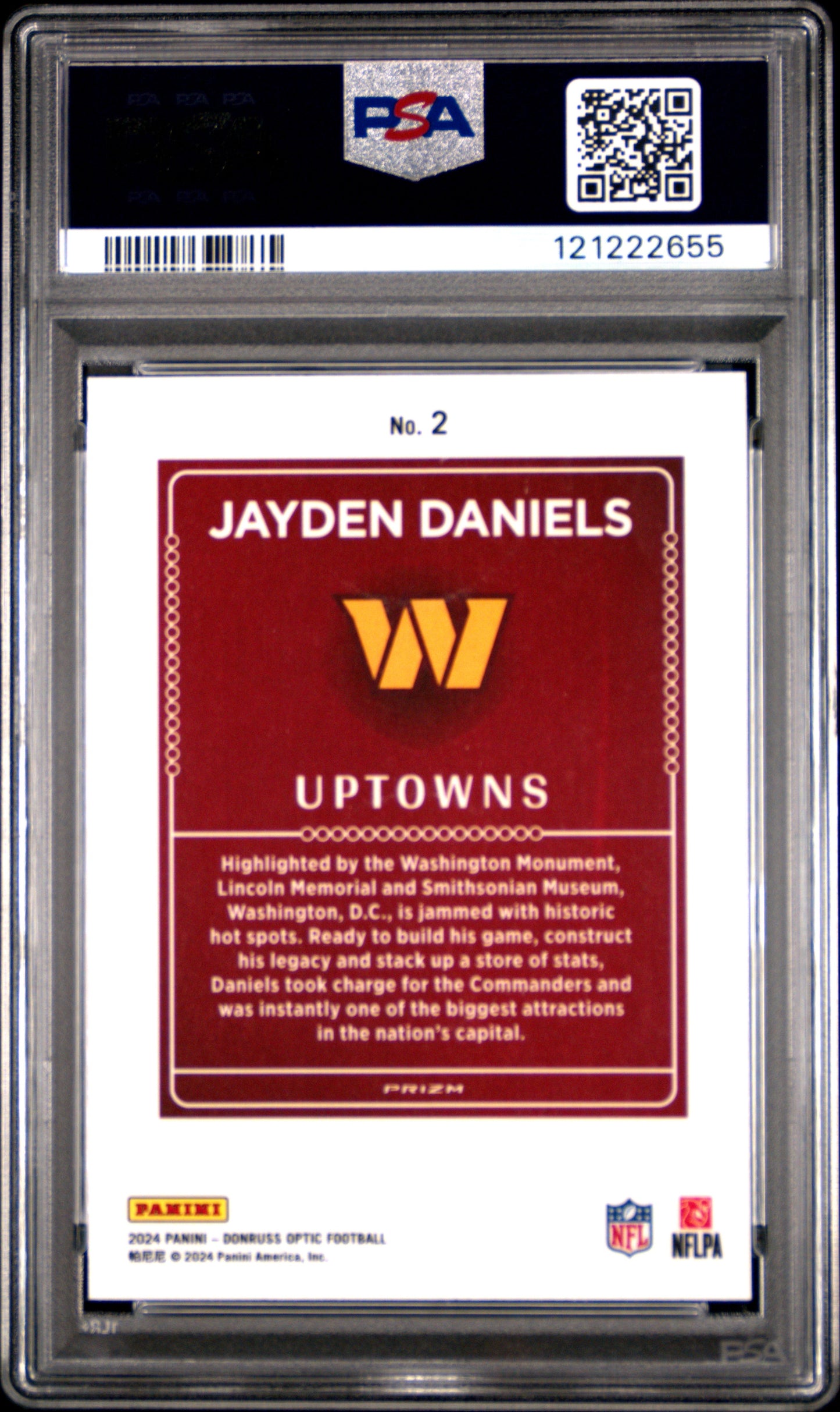 2024 Optic Jayden Daniels Uptowns Rookie PSA 9