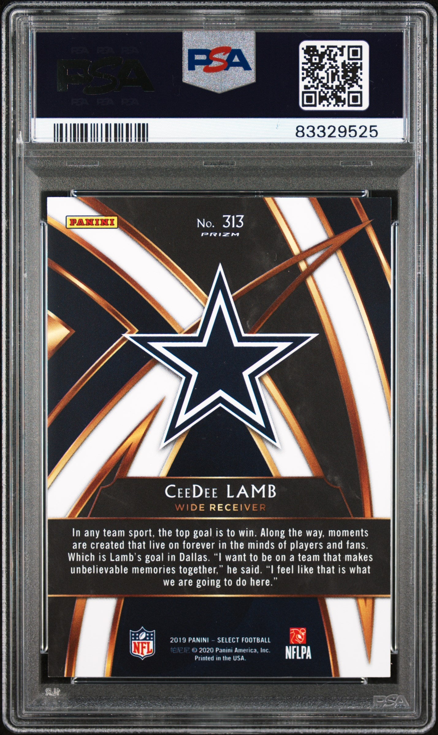 2019 Select Ceedee Lamb XRC Rookie PSA 10