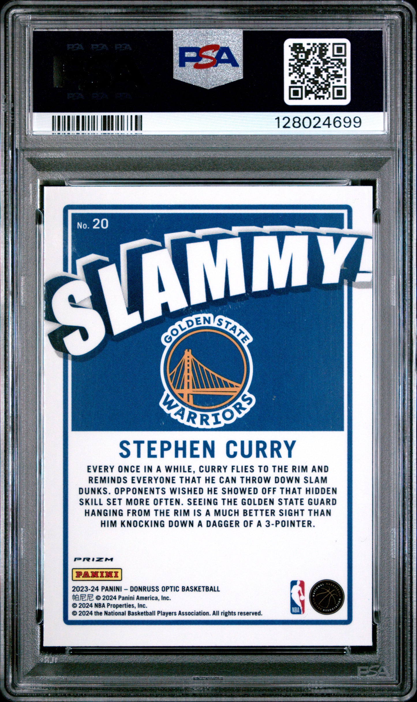 2023-24 Optic Stephen Curry Slammy! PSA 10