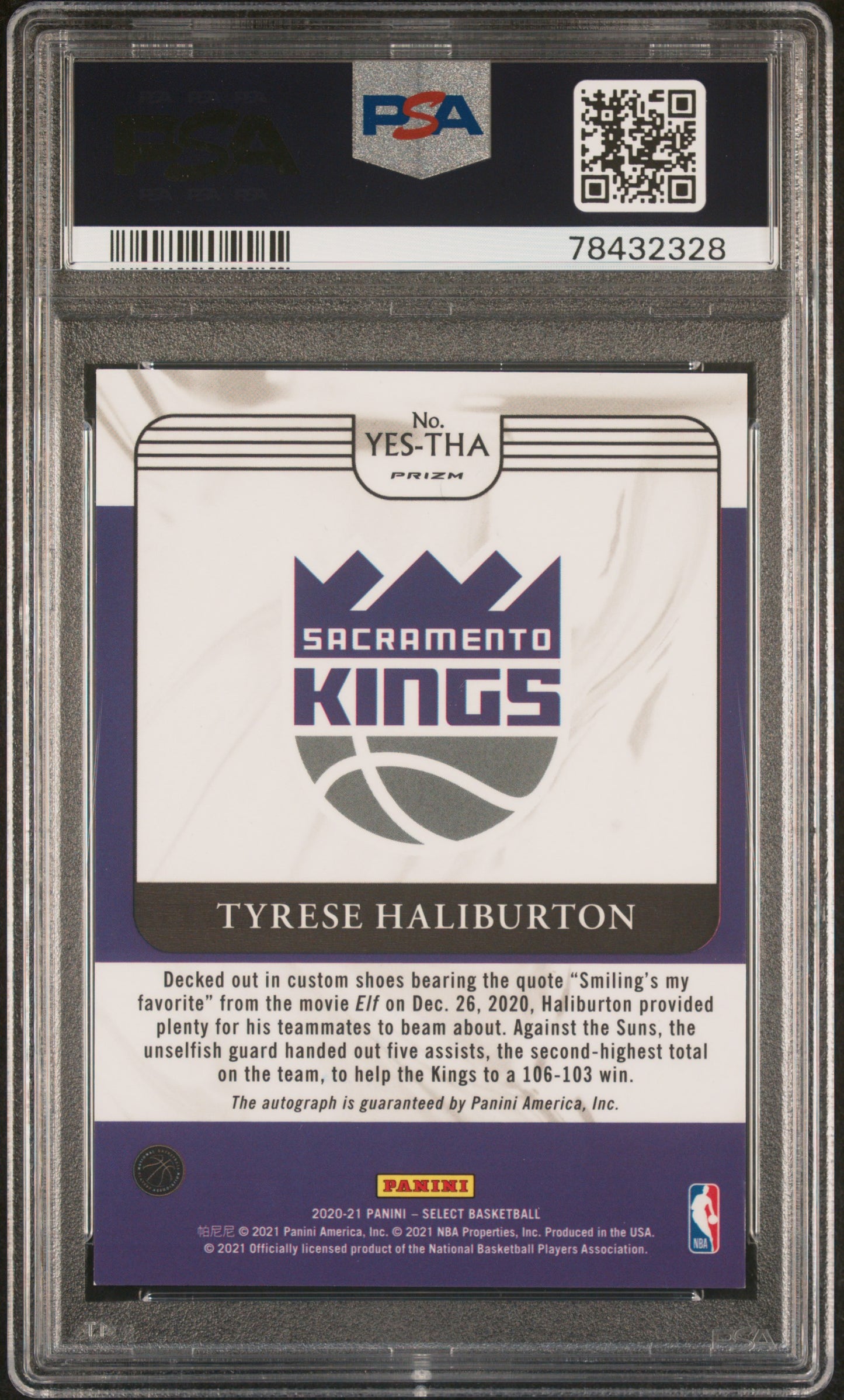 2020 Select Tyrese Haliburton Youth Explosion Silver Auto PSA 9 RC