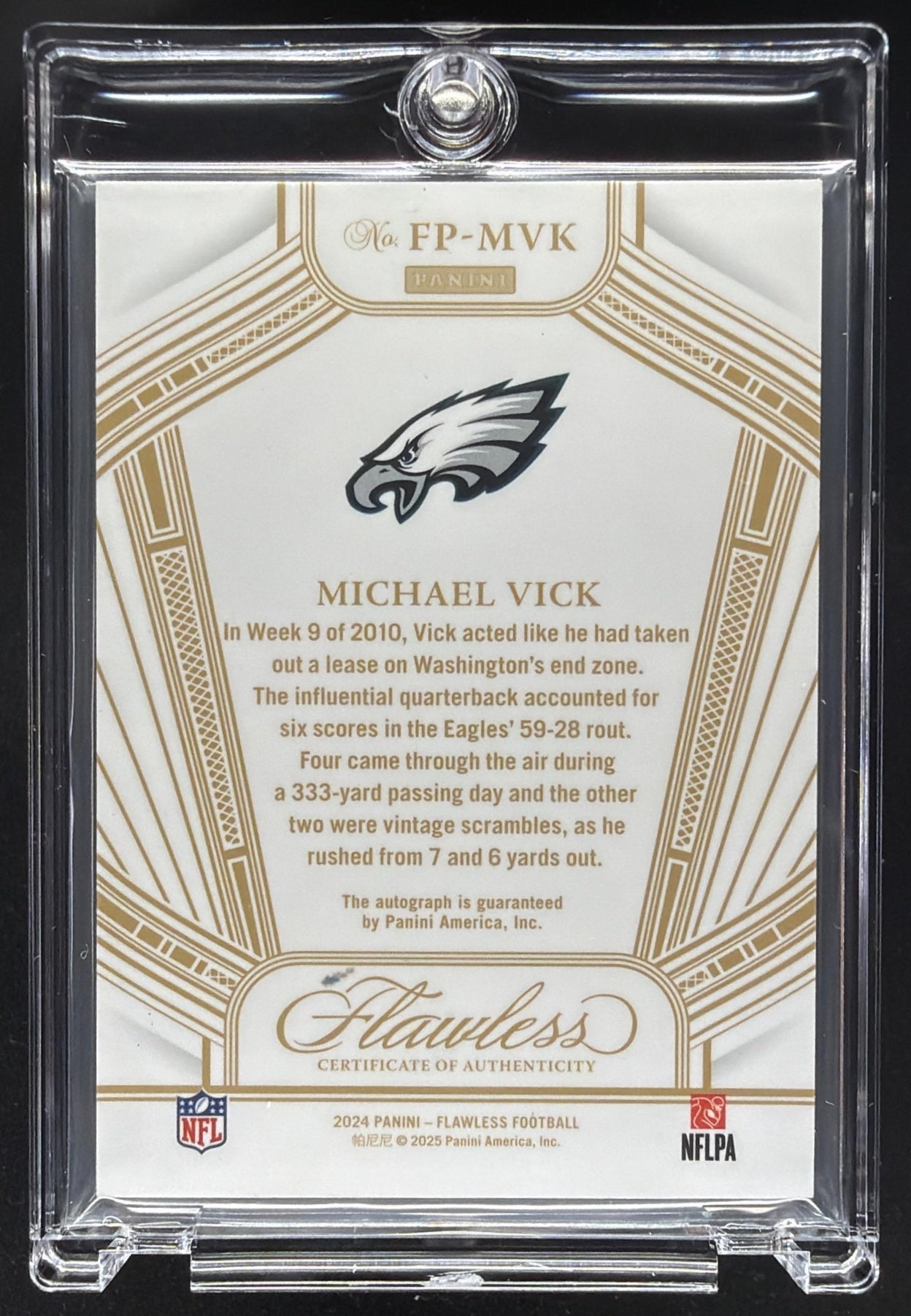 2025 Panini Flawless Michael Vick #14 Performances Silver 20/20 Auto