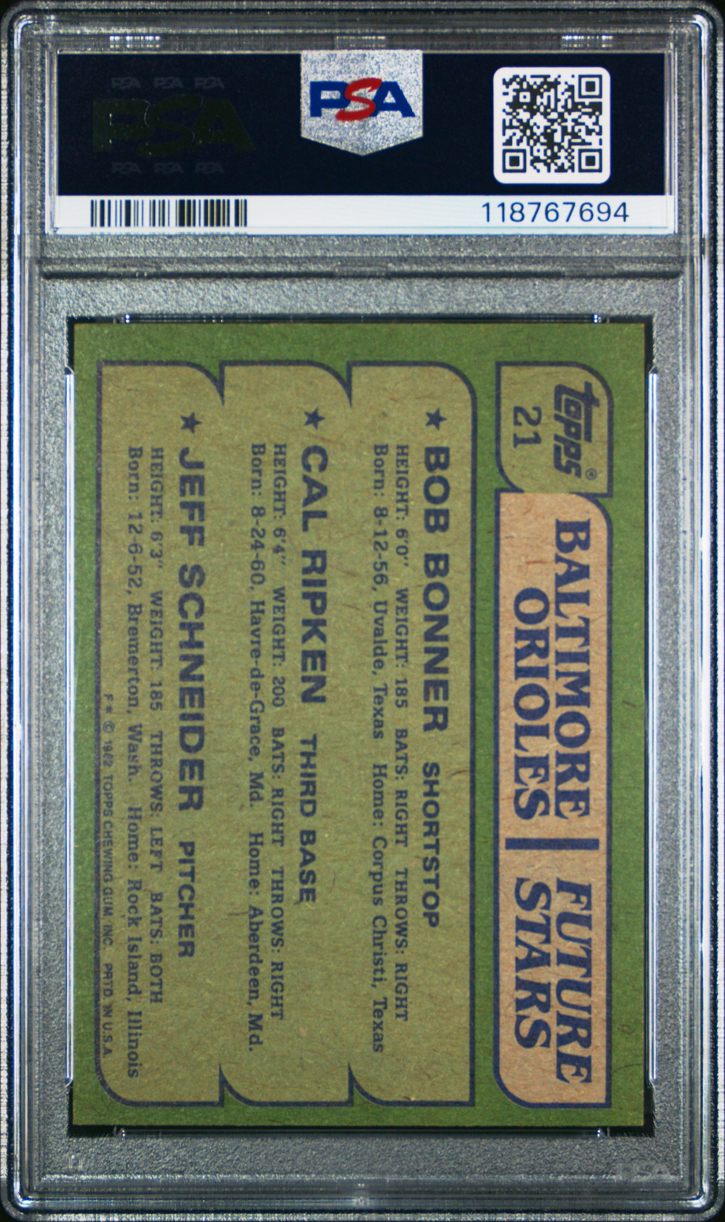 1982 Topps Cal Ripken Jr Rookie Future Stars {SA 8