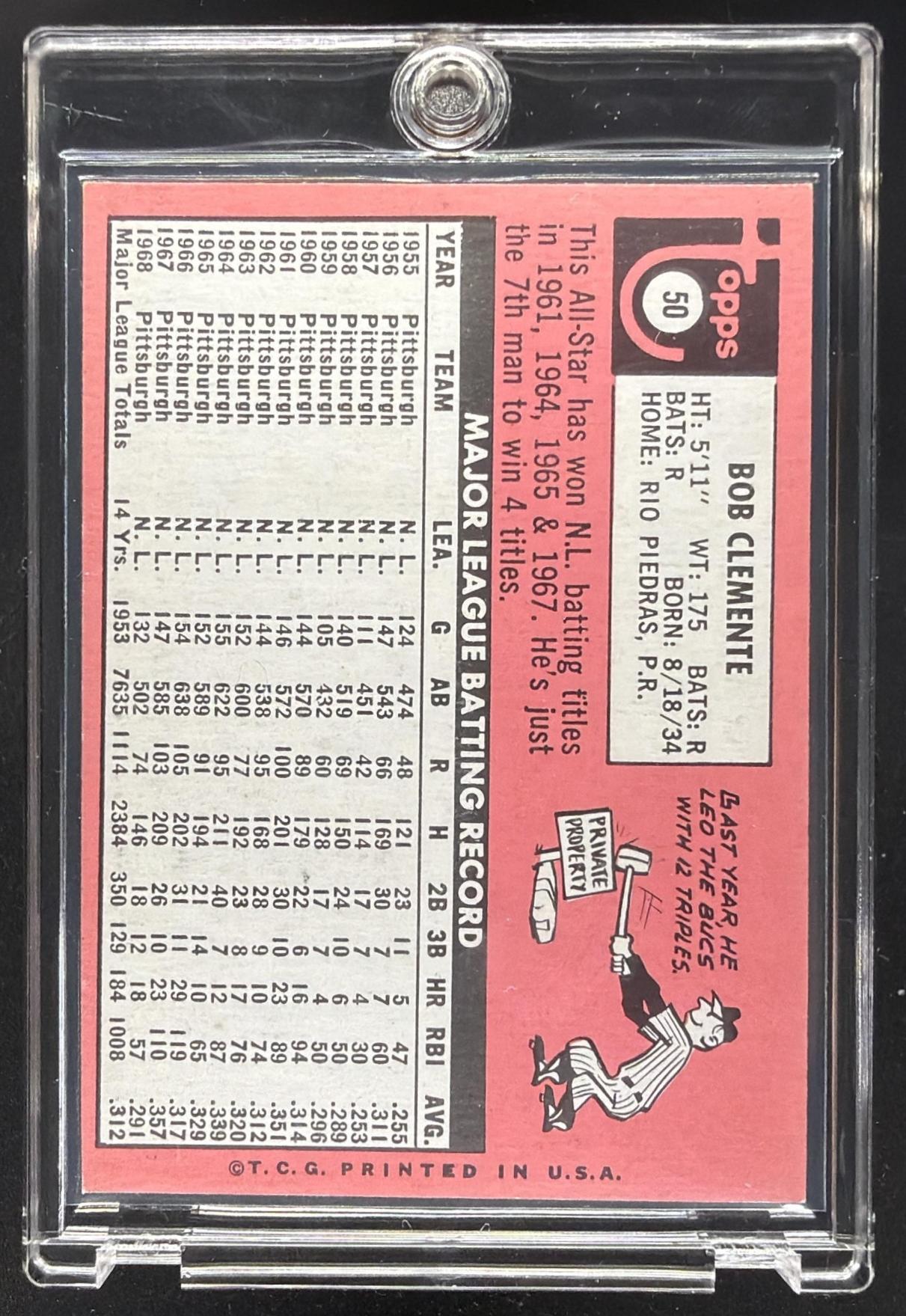 1969 Topps Bob Roberto Clemente #50