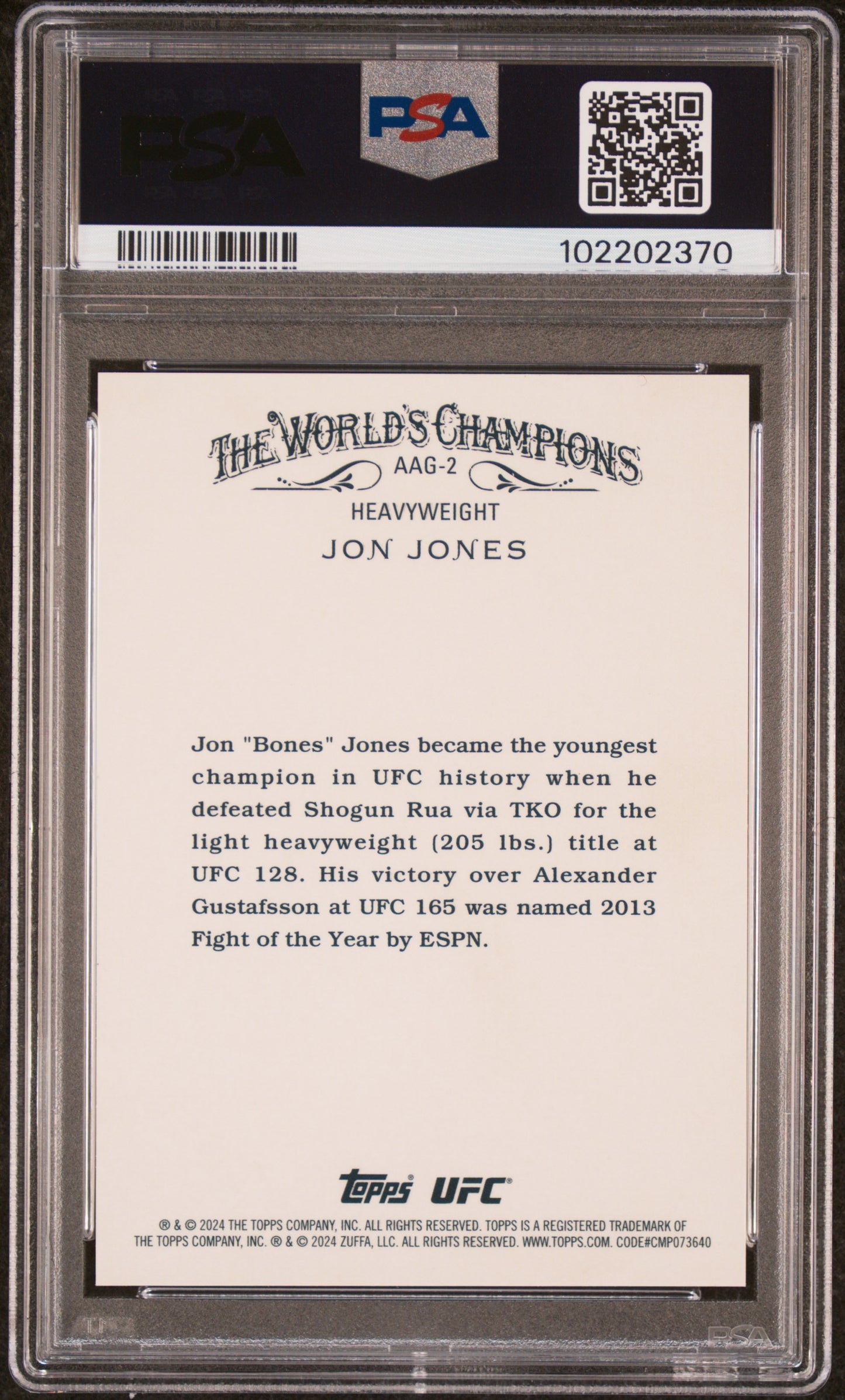 2024 Topps Chrome Allen & Ginter Jon Jones Gold /50 PSA 9