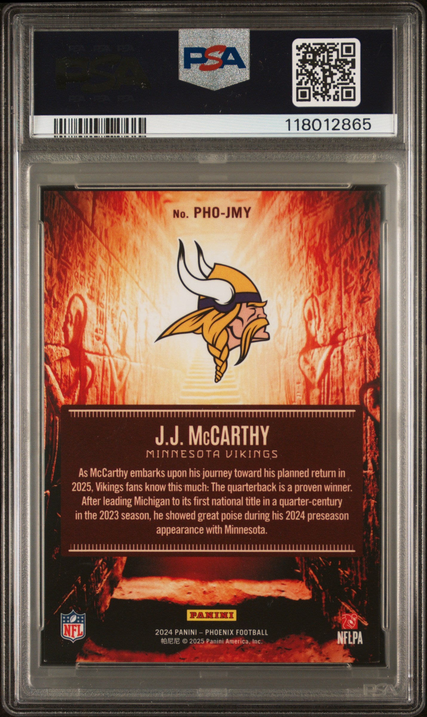 2024 Phoenix JJ Mccarthy Phoenician Rookie SP PSA 8