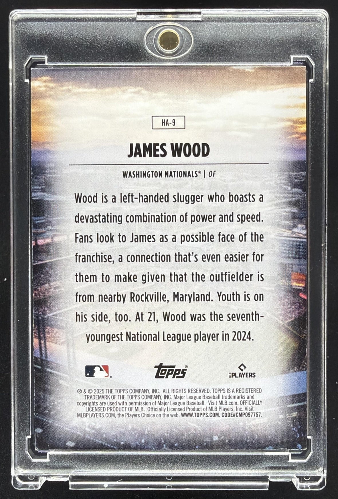 2025 Topps James Wood #HA-9 Homefield Advantage RC