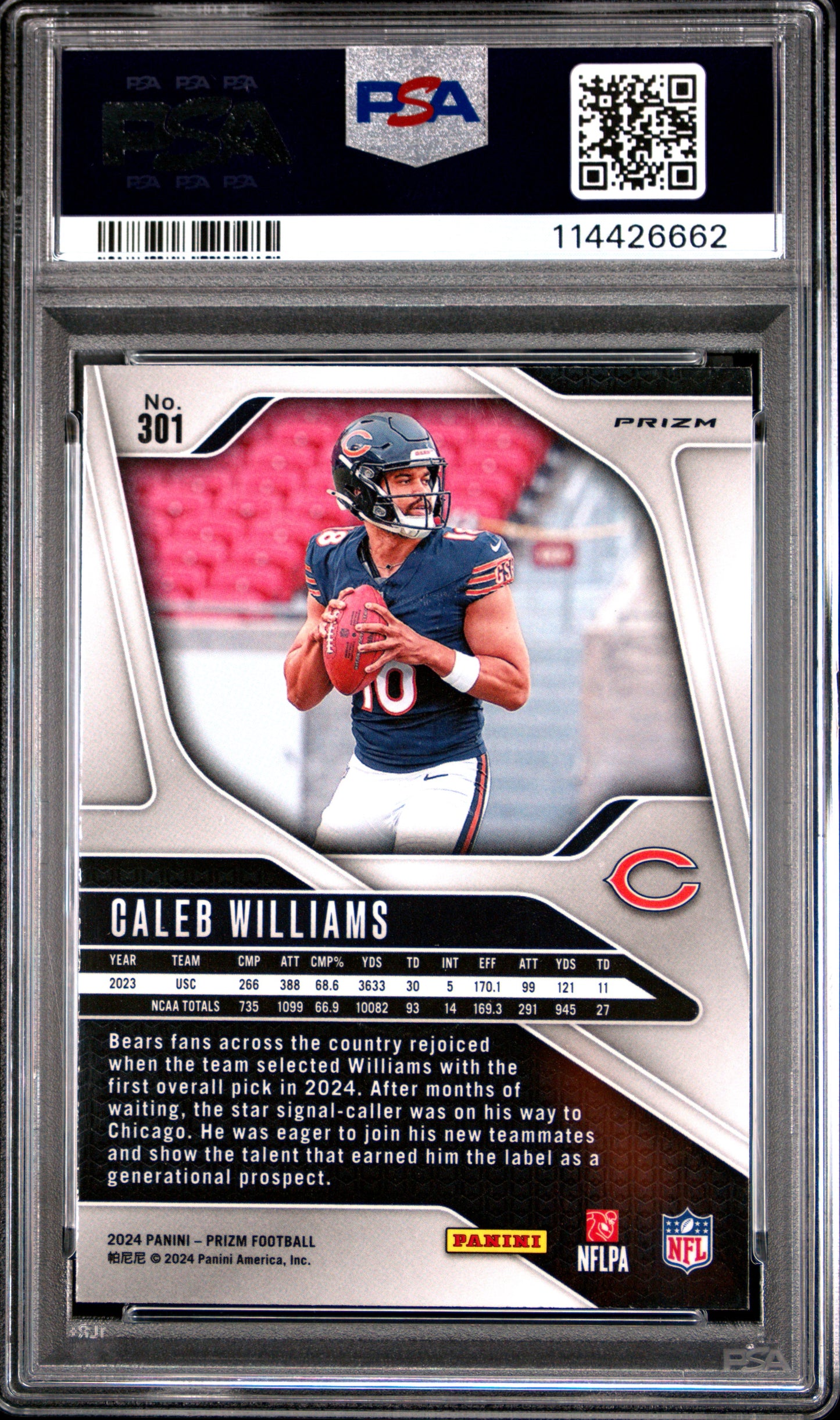 2024 Prizm Silver Caleb Williams Silver Rookie PSA 10