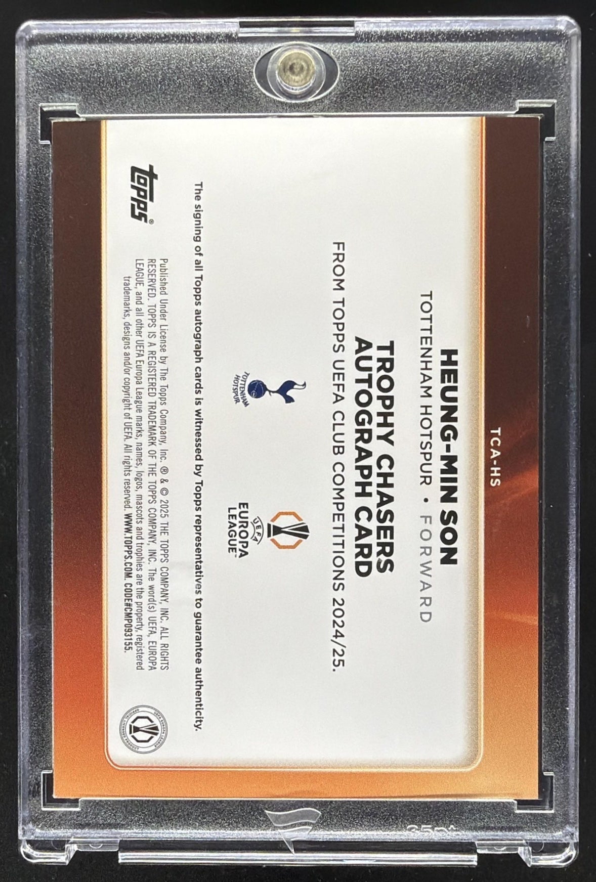 2024 Topps UEFA Club Competitions Heung-min Son #TCA-HS Auto