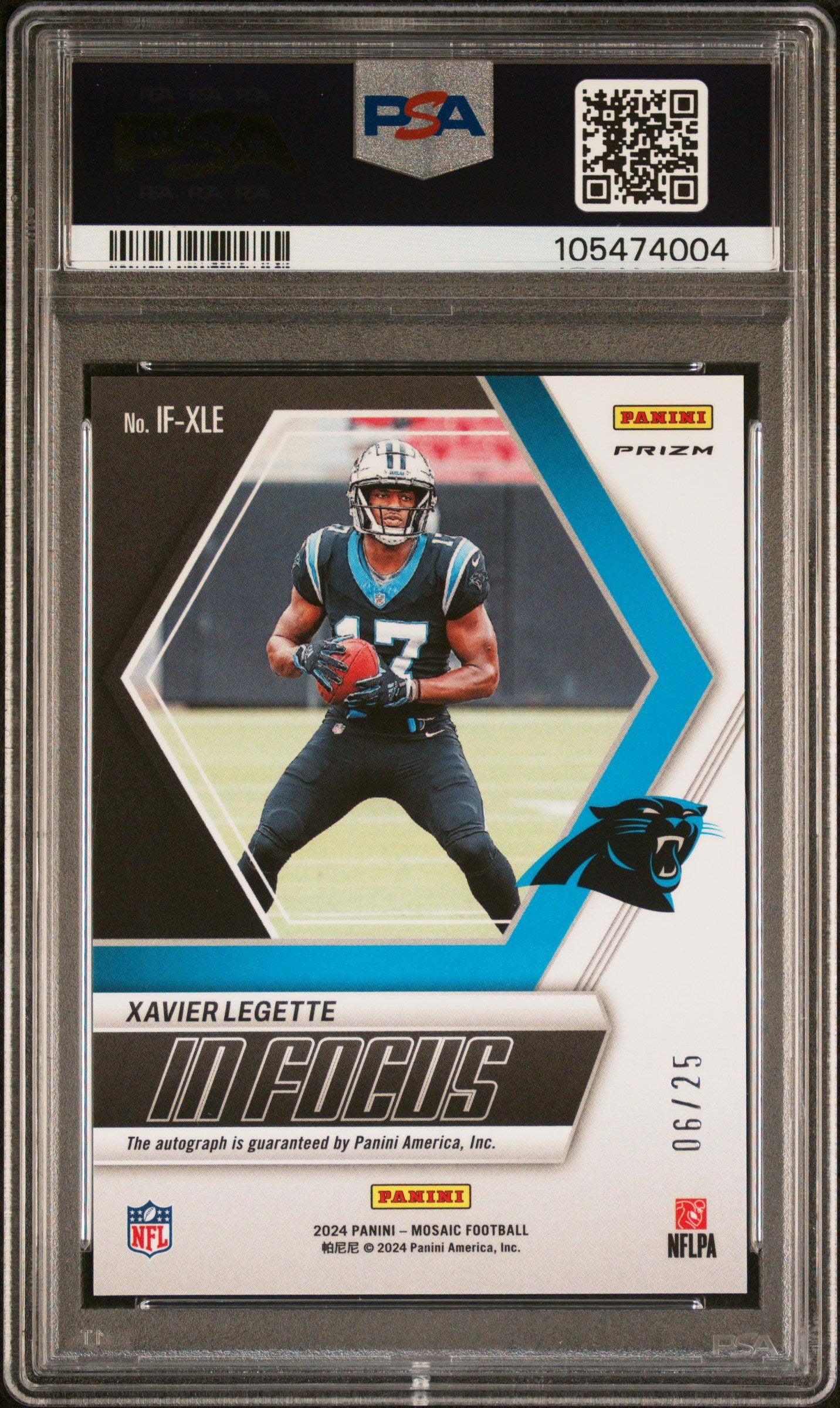 2024 Mosaic Xavier Legette Rookie Auto /25 PSA 10
